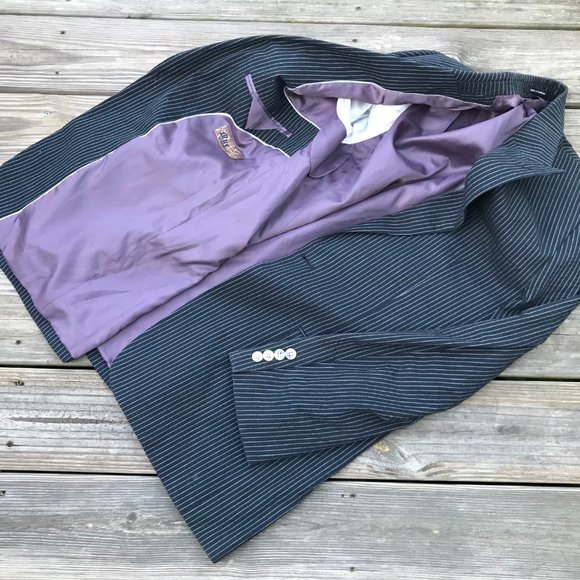 Pronto Uomo Blue Men Blazer One Button Style Sport - Picture 9 of 9